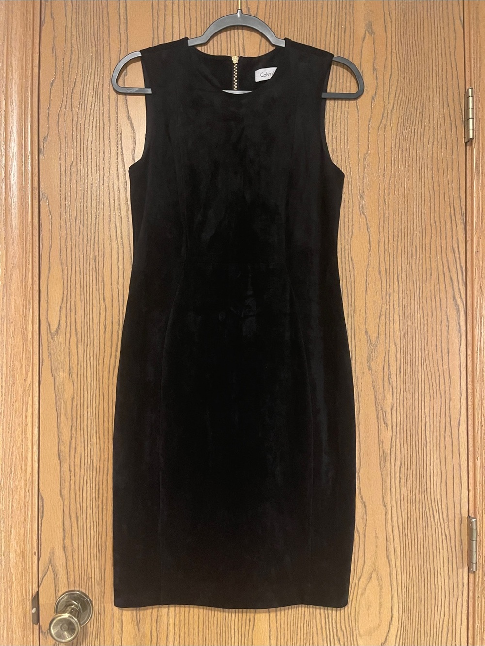 Calvin Klein Black Sleeveless Midi Sheath Dress